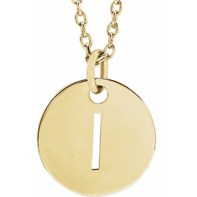 14K Yellow Initial I 16-18 Necklace