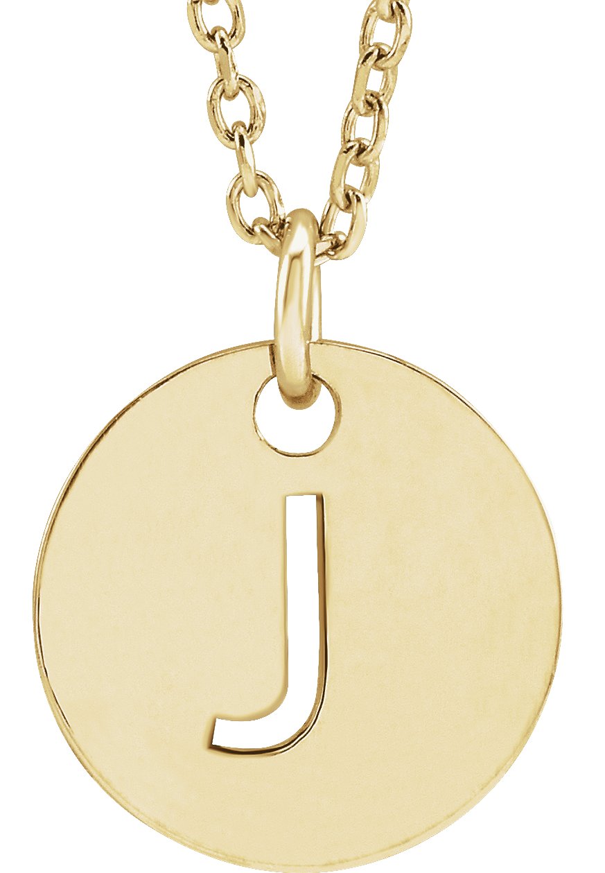 14K Yellow Initial J 16-18" Necklace