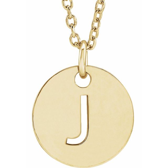18K Yellow Gold-Plated Sterling Silver Initial J 16-18