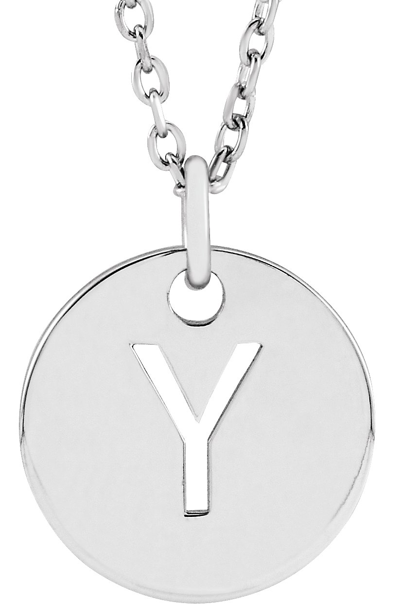 Sterling Silver Initial Y 16-18" Necklace