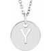 Sterling Silver Initial Y 10 mm Disc 16-18