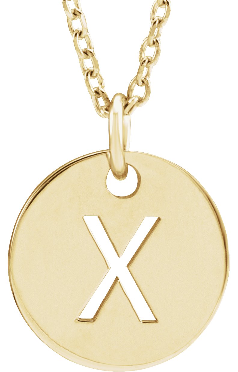 18K Yellow Gold-Plated Sterling Silver Initial X 16-18" Necklace