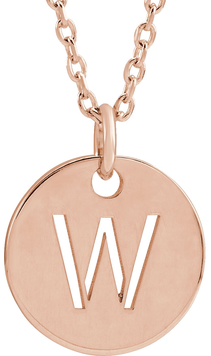 18K Rose Gold-Plated Sterling Silver Initial W 16-18" Necklace