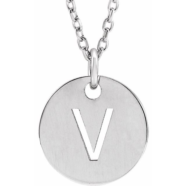 Sterling Silver Initial V 16-18