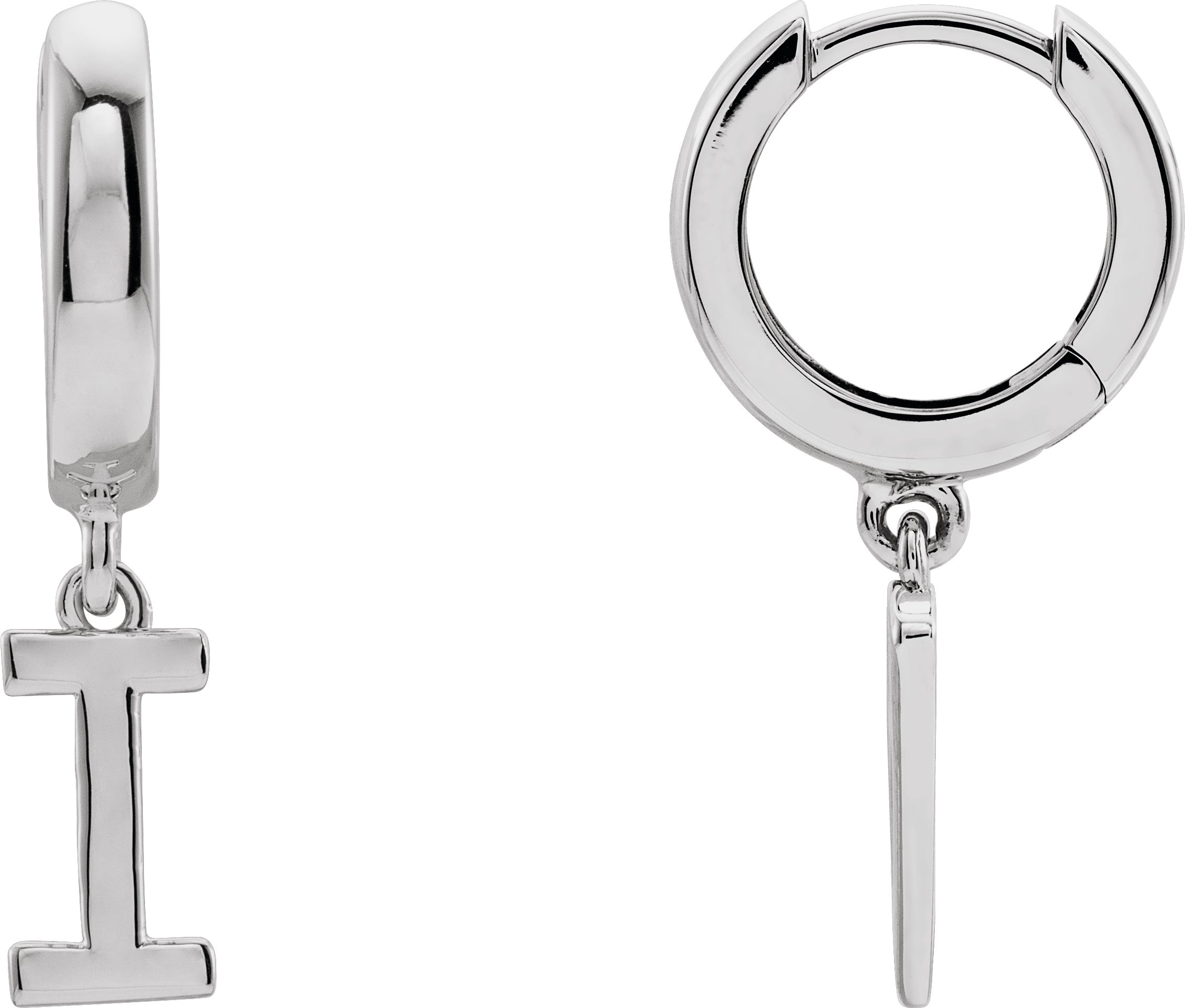 Sterling Silver Single Initial I Earring Ref. 16689044