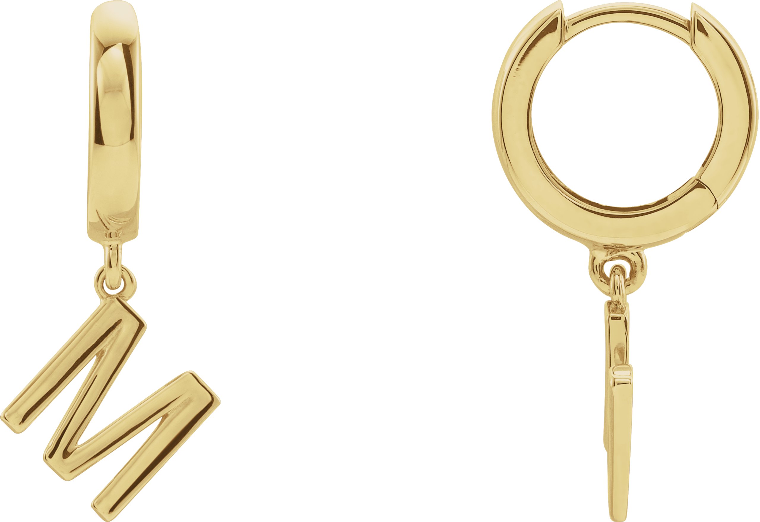 14K Yellow Single Initial M Earring Ref. 16689067