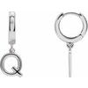 Sterling Silver Single Initial Q Earring Ref. 16689100