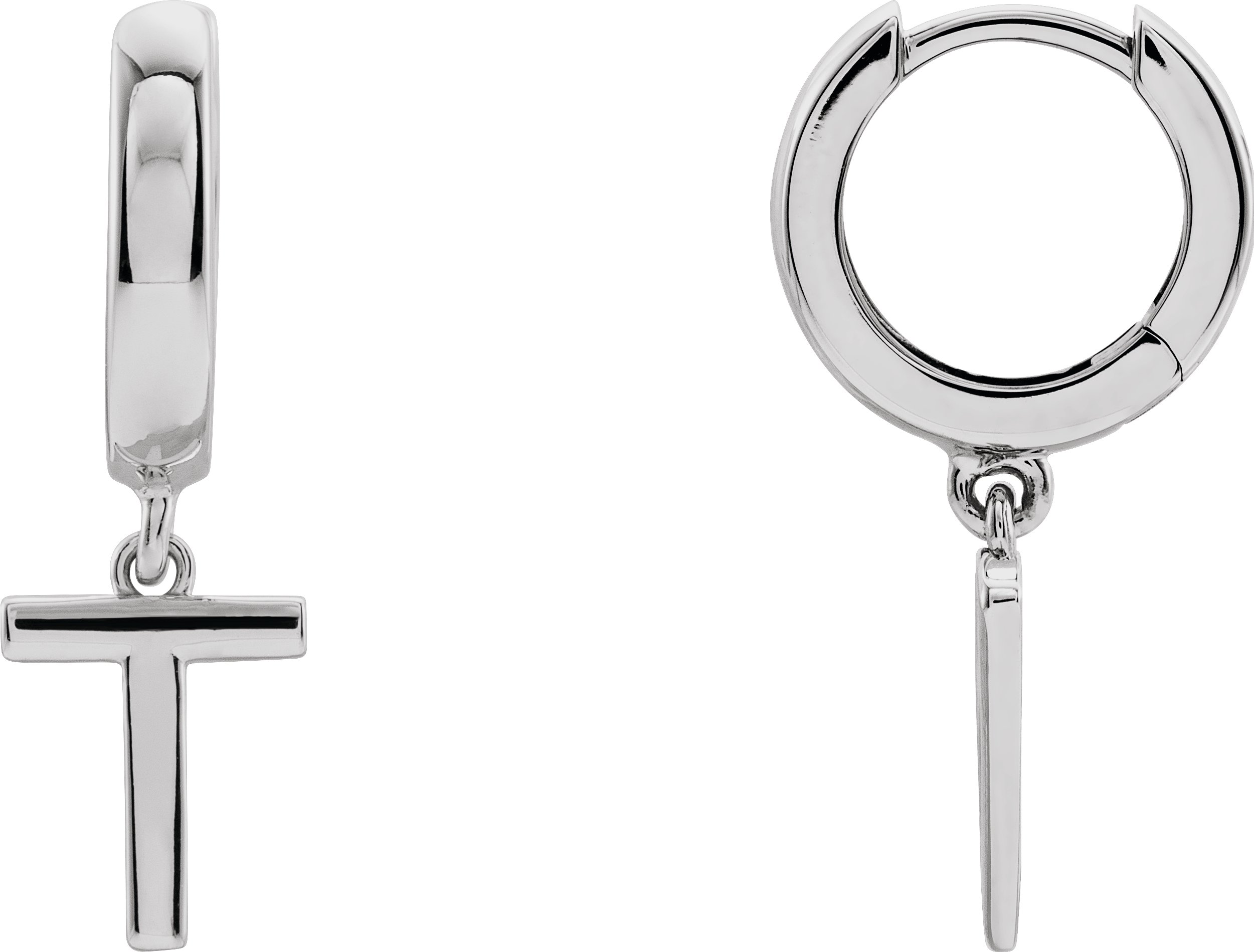 Platinum Single Initial T Earring Ref. 16689120