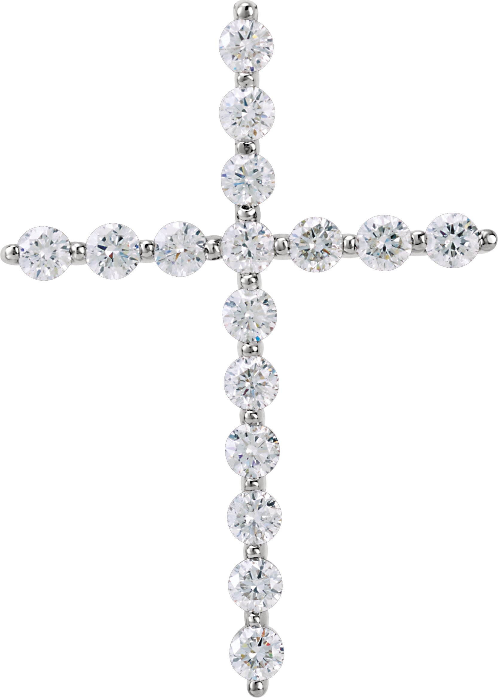 14K White 1/3 CTW Natural Diamond Cross Pendant