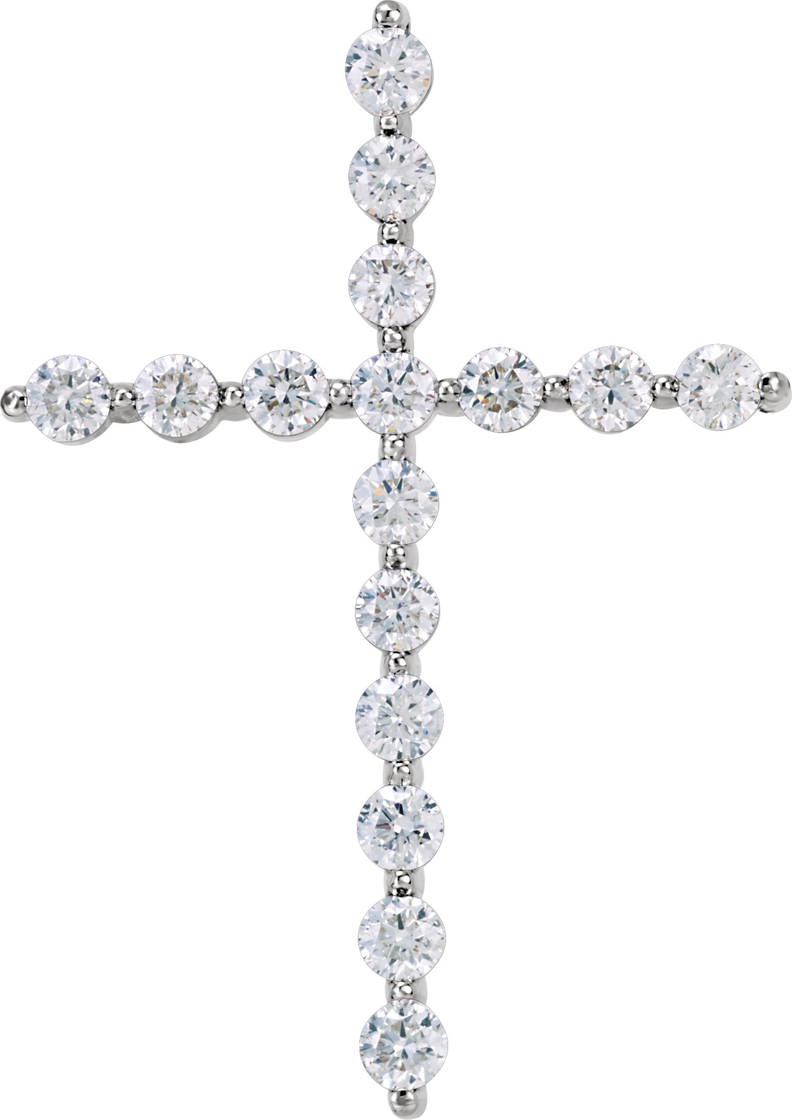 14K White 1 1/4 CTW Natural Diamond Cross Pendant