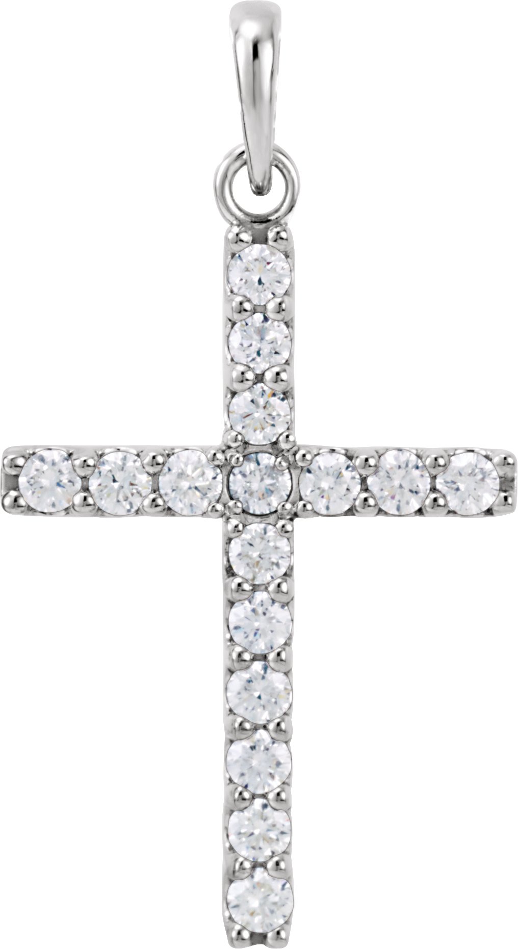 Platinum 1/2 CTW Natural Diamond Cross Pendant