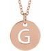 18K Rose Gold-Plated Sterling Silver Initial G 10 mm Disc 16-18