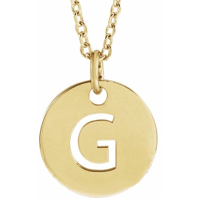 18K Yellow Gold-Plated Sterling Silver Initial G 16-18