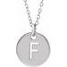 Sterling Silver Initial F 10 mm Disc 16-18