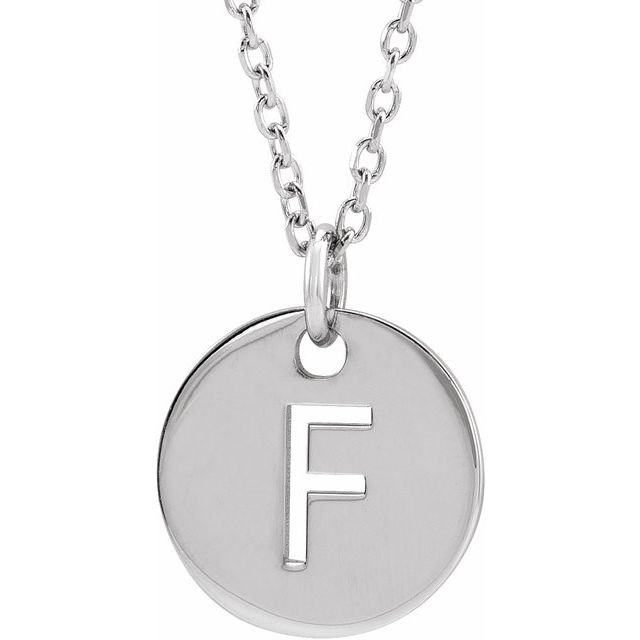 Sterling Silver Initial F 16-18