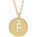 18K Yellow Gold-Plated Sterling Silver Initial F 10 mm Disc 16-18