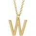18K Yellow Gold-Plated Sterling Silver Initial W  Dangle 16