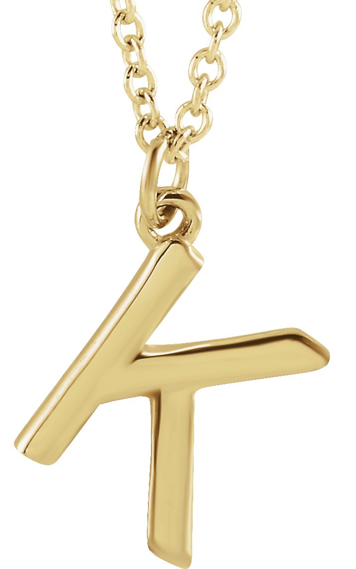 14K Yellow Initial K Dangle 18" Necklace