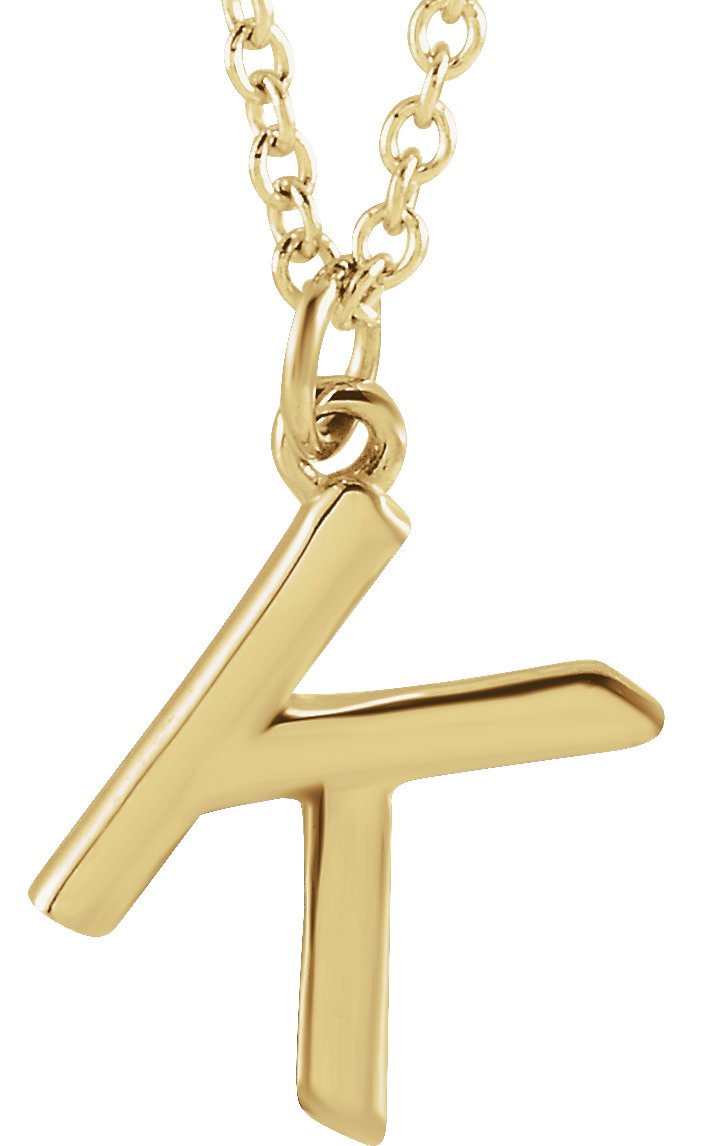 18K Yellow Gold Plated Sterling Silver Initial K Dangle 16 inch Necklace Ref 17719344