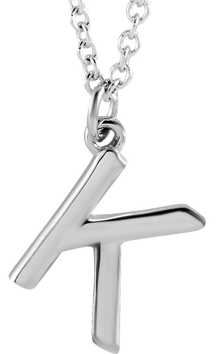 Sterling Silver Initial K Dangle 16 Necklace