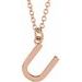 18K Rose Gold-Plated Sterling Silver Initial U  Dangle 16