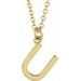 18K Yellow Gold-Plated Sterling Silver Initial U  Dangle 16