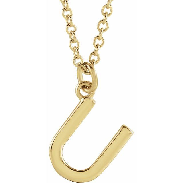 18K Yellow Gold-Plated Sterling Silver Initial U Dangle 18