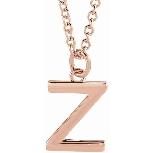 18K Rose Gold-Plated Sterling Silver Initial Z  Dangle 16