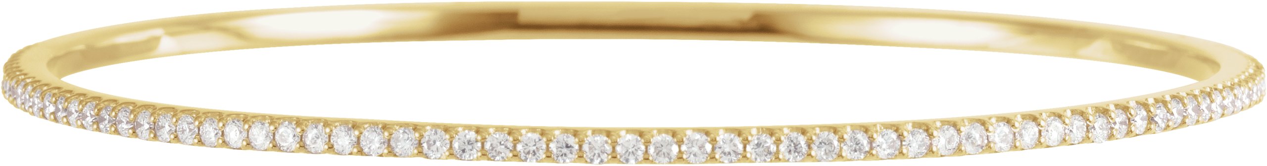 14K Yellow 2 CTW Natural Diamond Stackable Bangle 8" Bracelet