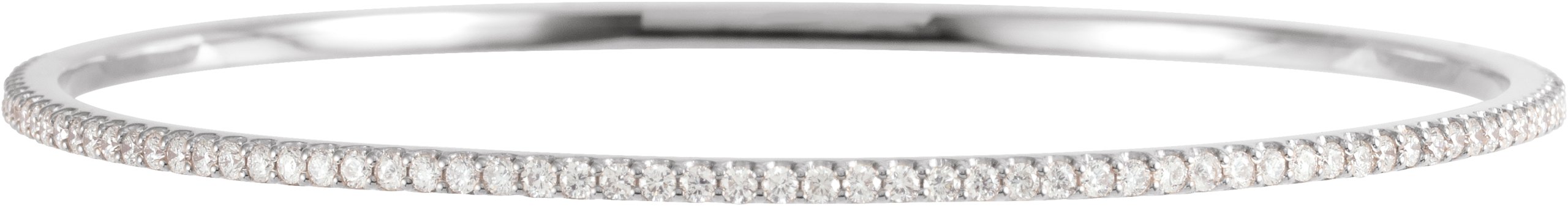 14K White 2 CTW Lab-Grown Diamond Stackable Bangle 8" Bracelet