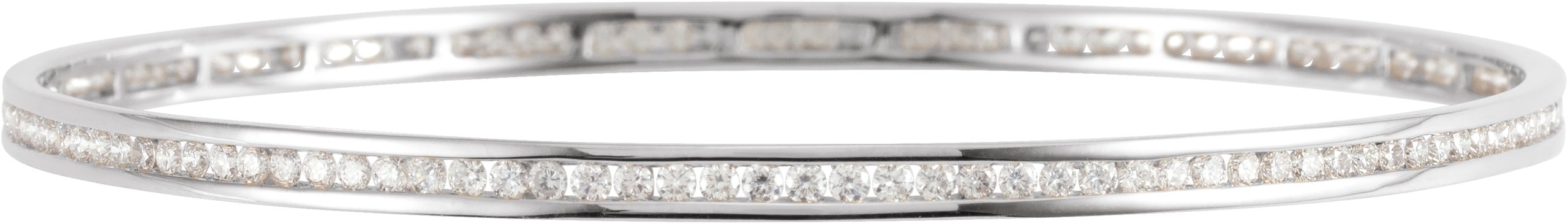 14K White 2 1/4 CTW Natural Diamond Stackable Bangle 8" Bracelet