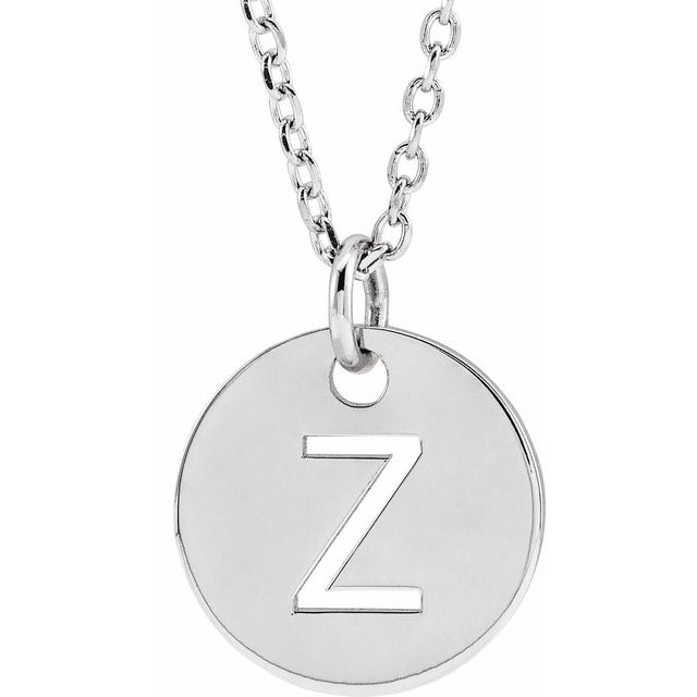 Sterling Silver Initial Z 16-18 Necklace