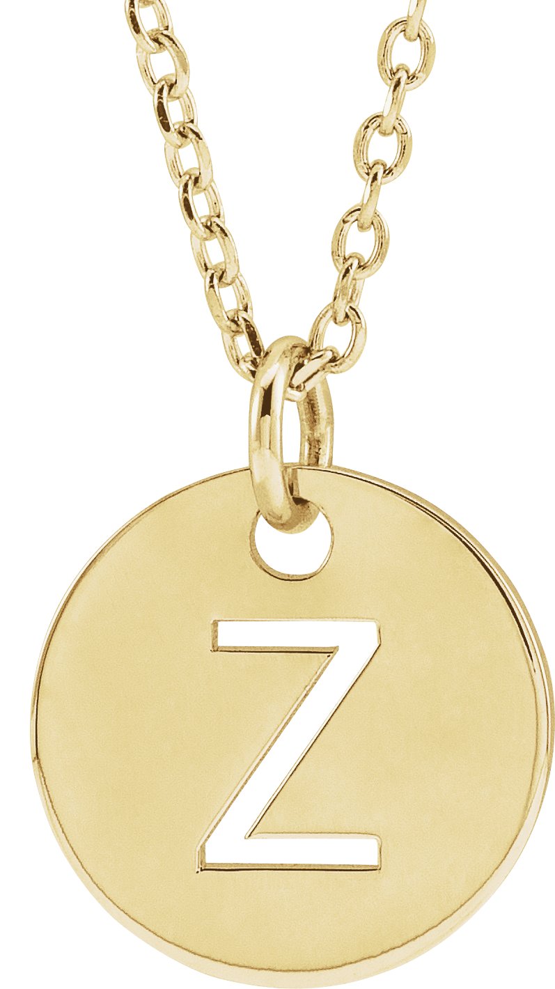 18K Yellow Gold-Plated Sterling Silver Initial Z 16-18" Necklace