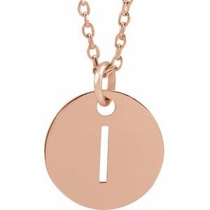18K Rose Gold-Plated Sterling Silver Initial I 16-18" Necklace