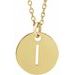 18K Yellow Gold-Plated Sterling Silver Initial I 10 mm Disc 16-18