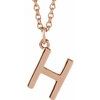 18K Rose Gold Plated Sterling Silver Initial H Dangle 16 inch Necklace Ref 17719390