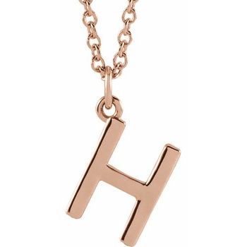 18K Rose Gold Plated Sterling Silver Initial H Dangle 16 inch Necklace Ref 17719390