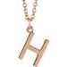 18K Rose Gold-Plated Sterling Silver Initial H  Dangle 16