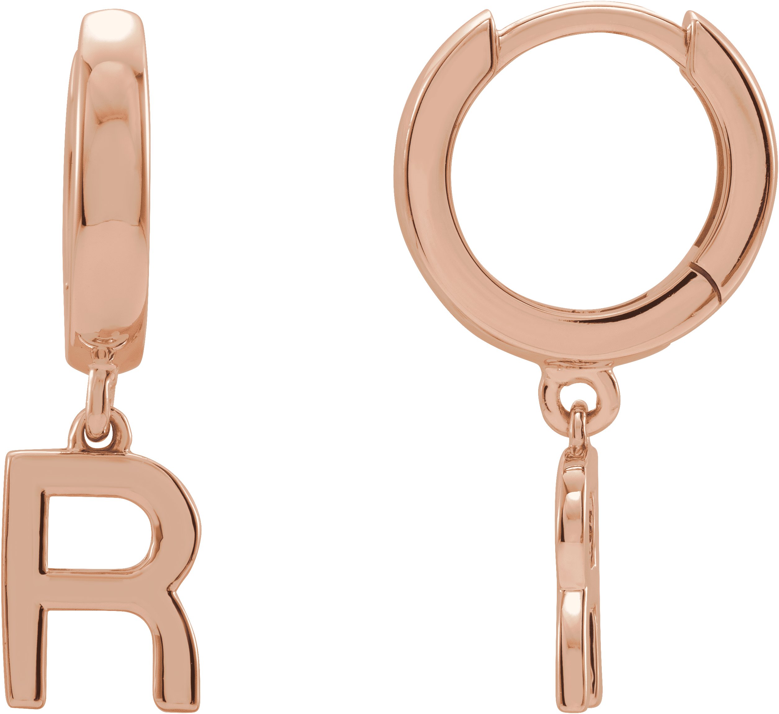 14K Rose Single Initial R Earring Ref. 16689103