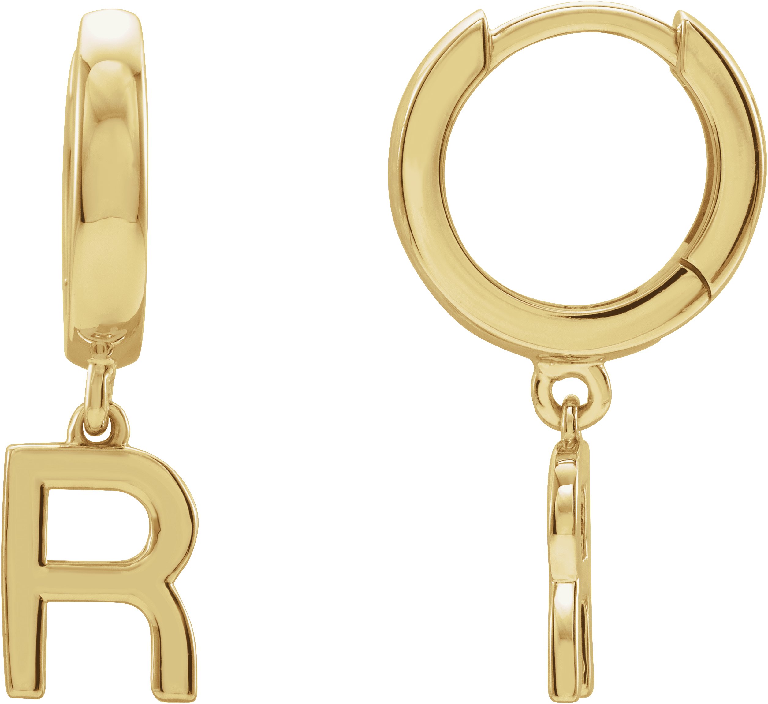 14K Yellow Single Initial R Earring Ref. 16689102