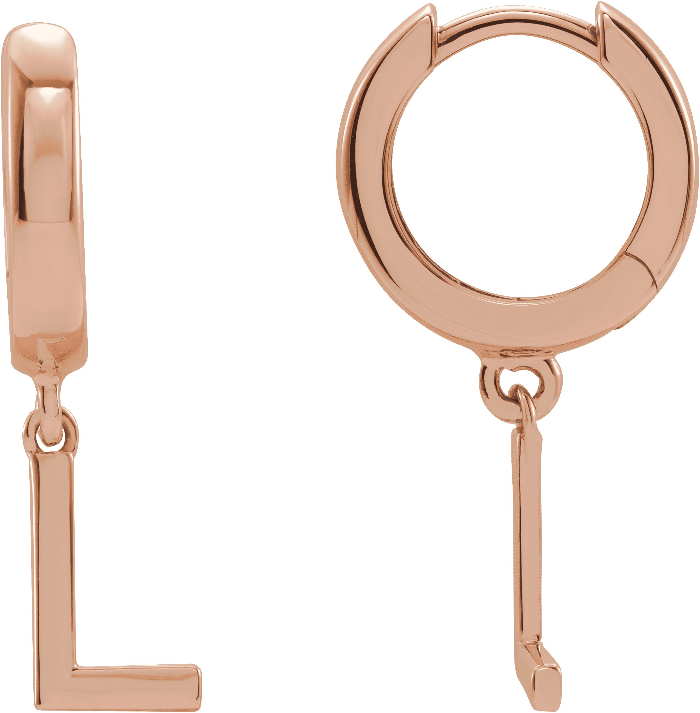 14K Rose Single Initial L Earring Ref. 16689061