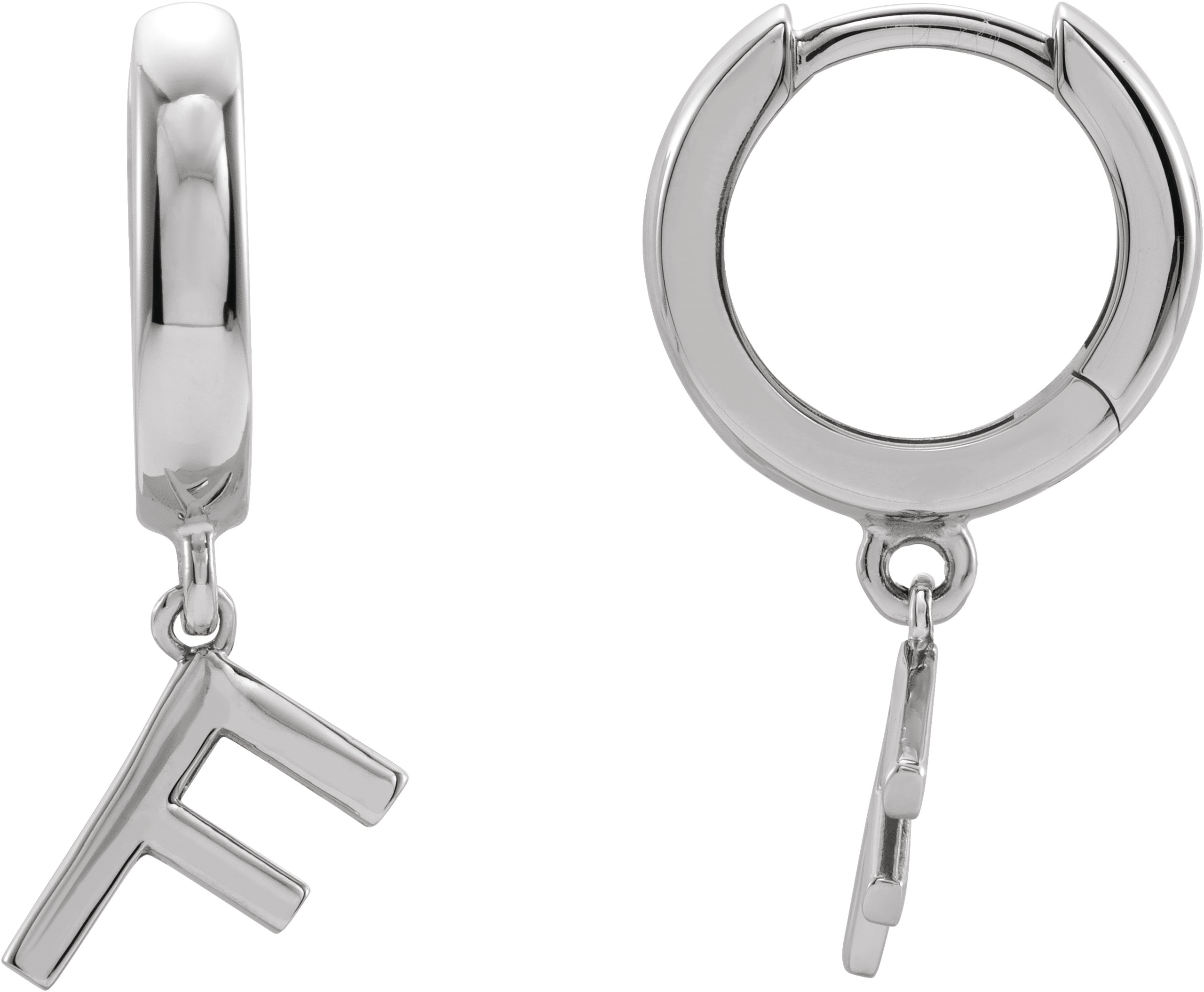 Sterling Silver Single Initial F Earring Ref. 16689023