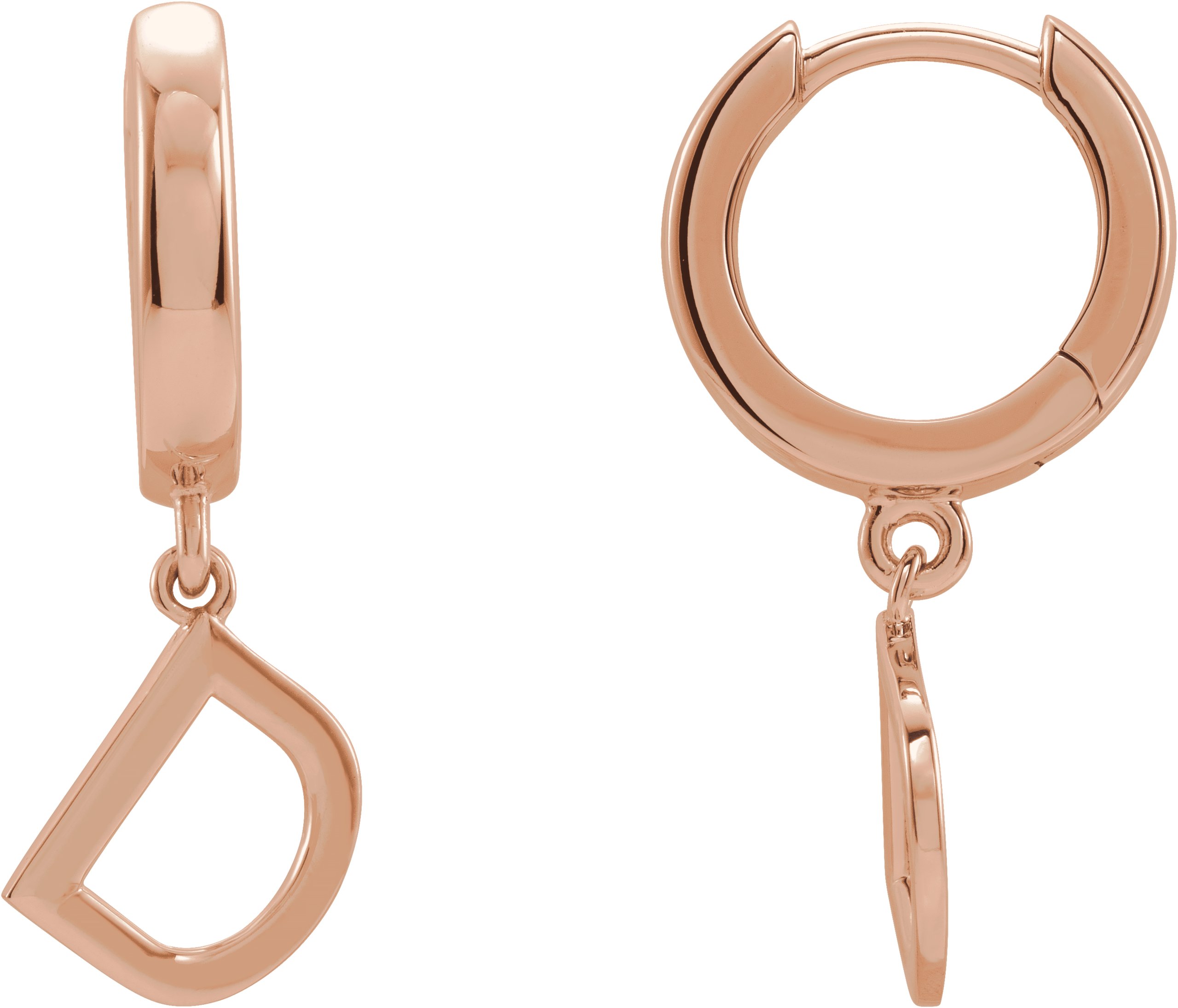 14K Rose Single Initial D Earring Ref. 16689005