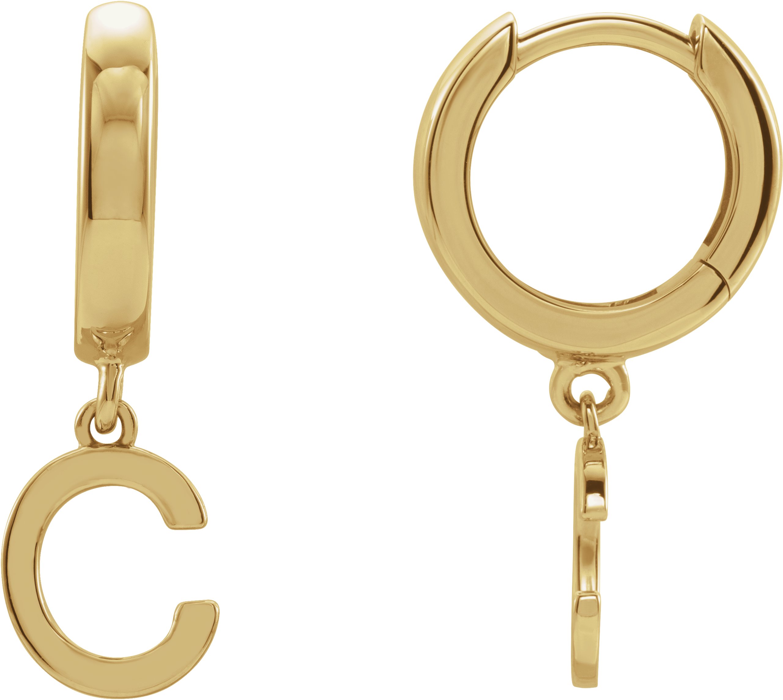 14K Yellow Single Initial C Earring Ref. 16688997