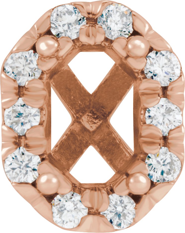 French-Set Cocktail-Style Halo-Style Earring Setting