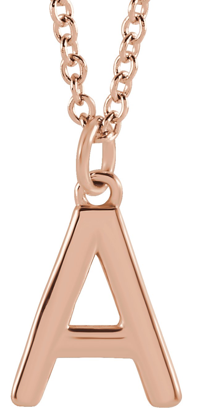 18K Rose Gold-Plated Sterling Silver Initial A  Dangle 16" Necklace