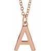 18K Rose Gold Plated Sterling Silver Initial A Dangle 16 inch Necklace Ref 17719376