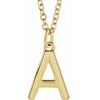 18K Yellow Gold Plated Sterling Silver Initial A Dangle 16 inch Necklace Ref 17719324