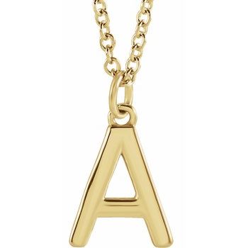 18K Yellow Gold Plated Sterling Silver Initial A Dangle 16 inch Necklace Ref 17719324