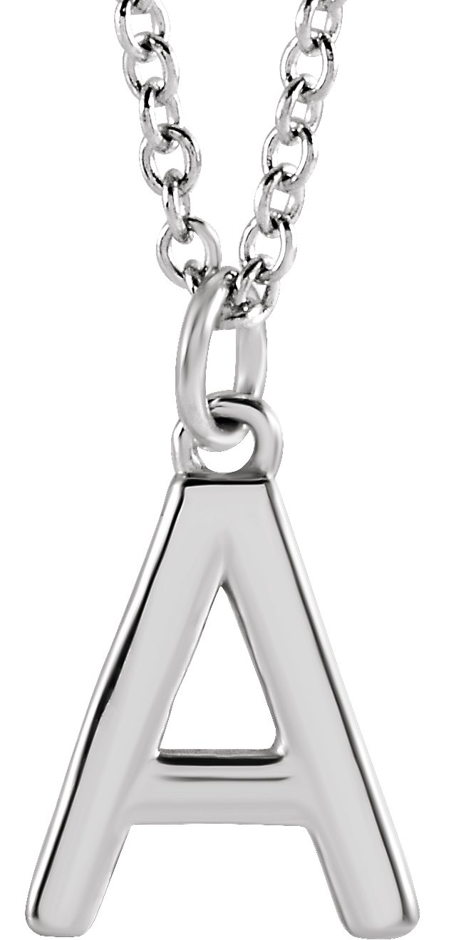 Sterling Silver Initial A Dangle 18" Necklace